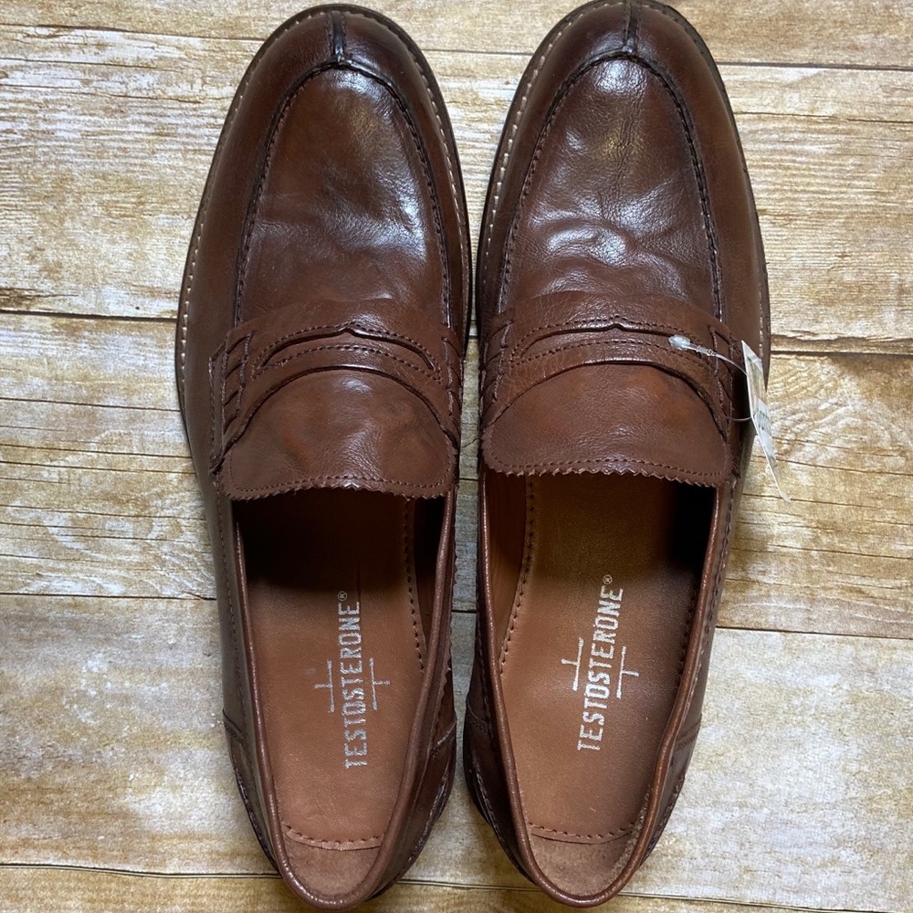 Men’s Brown Leather Loafers Testosterone Brand